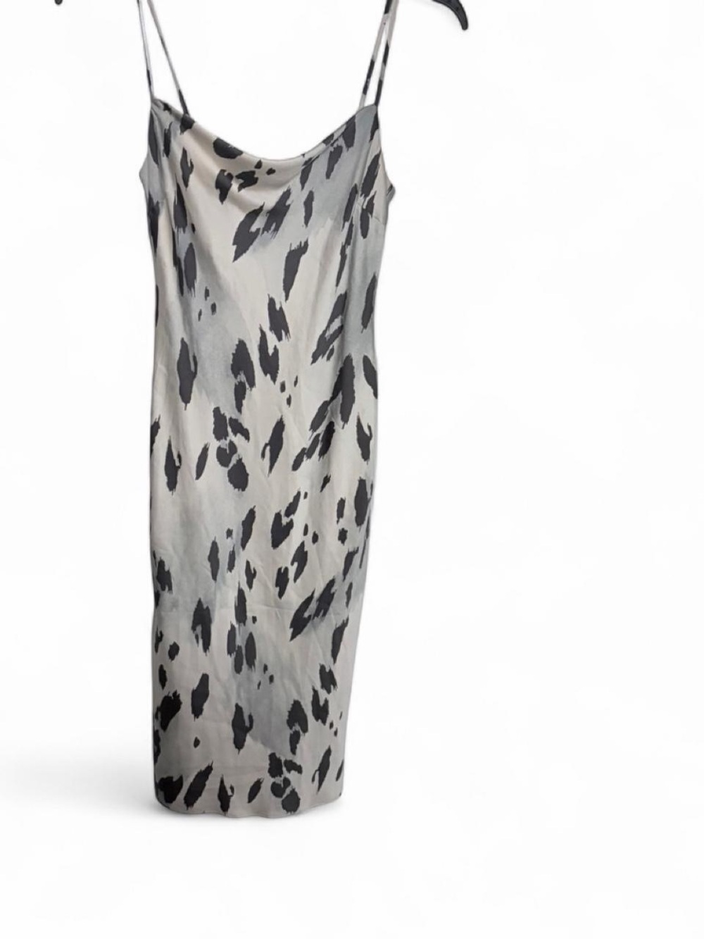 Y2K slip dress Express Neutral Slip Dress with Black Spot Accents